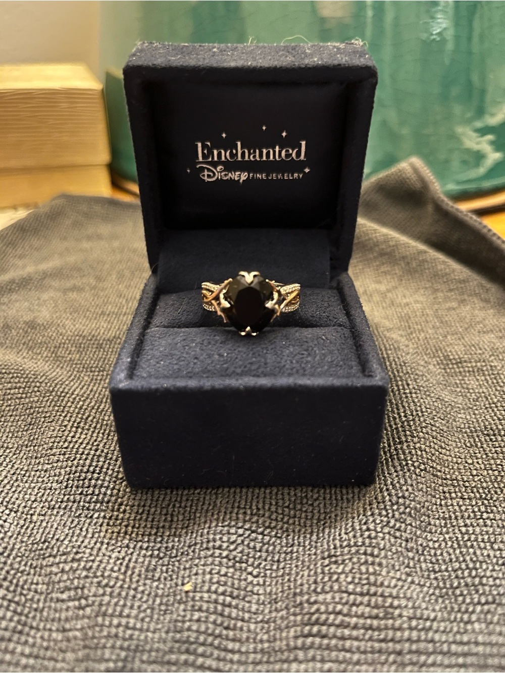 Disney Enchanted Fine Jewelry Black Onyx Maleficent size 5 Ring
